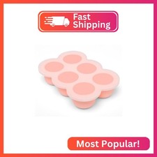 HIWOOD 6x3oz Baby Food Freezer Tray with Clip on Lid Gossamer Pink  Leakproof F