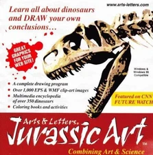 Arts & Letters Jurassic Art PC CD draw pre-historic dinosaurs, clip art images!