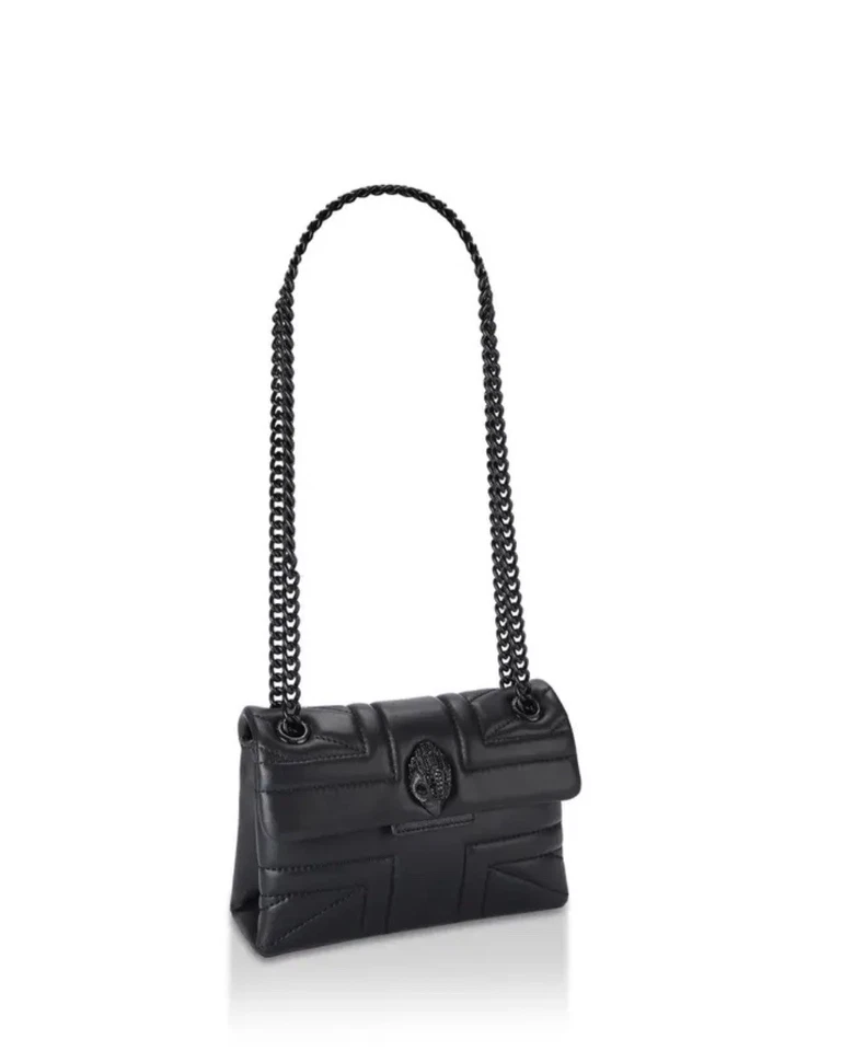 Kurt Geiger London Mini Kensington Union Jack Black Leather Bag 14cm(H), 20cm(L) - Image 2 of 4