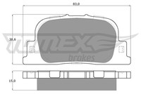Tomex Brakes Bremsbelagsatz, Scheibenbremse Tx 13-71 FüR Toyota