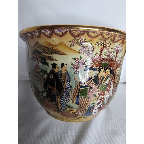 Royal Satsuma Wall Pocket Hand Painted Geishas & Suitors Pair - Afbeelding 5 van 10