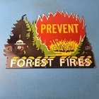 Vintage Forest Service Sign - Smokey Bear Prevent Fires Gas Porcelain Sign