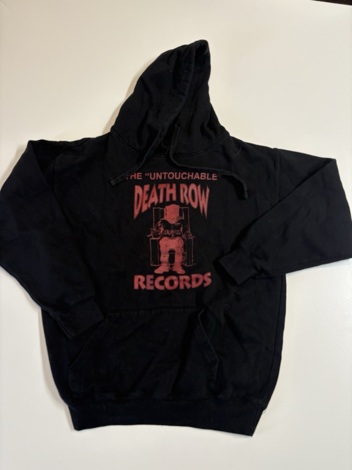 FILA FELPA CON CAPPUCCIO VINTAGE DEATH ROW RECORDS NERA TAGLIA M Tupac Made In Mexico