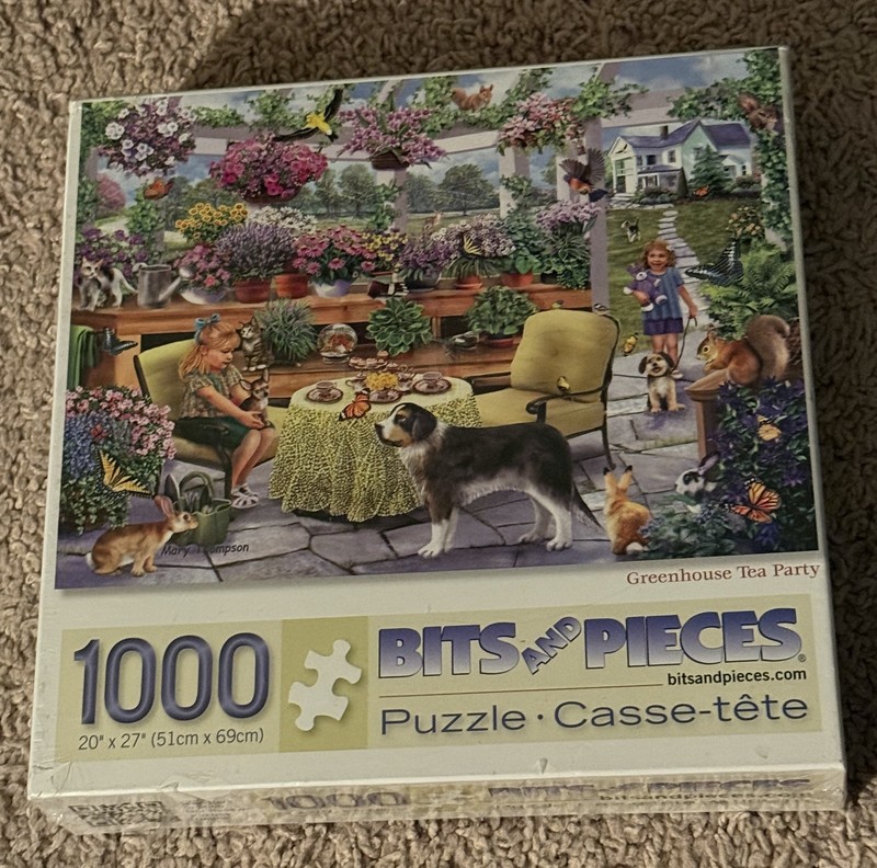 Brand New 1000 Piece Puzzle "Greenhouse Tea Party" by Bits And Pieces