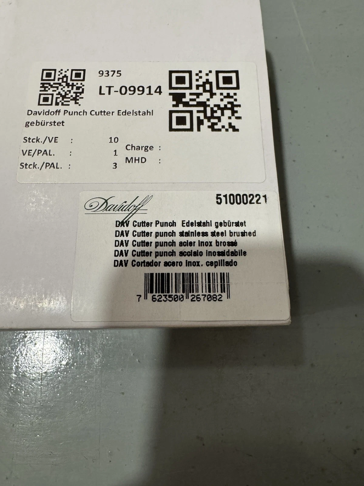 Davidoff Stainless Steel Brushed Punch Cutter 51000221 Brand New 6
