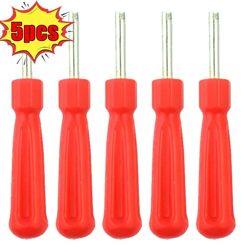 5pcs Tyre Valve Core Remover Tool &ndash; Car & Bike Tire Valve Repair Key Set - NEW