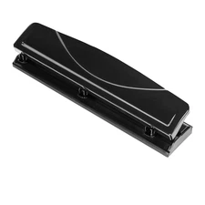 Basics 3 Hole Punch, 10 Sheet Capacity, Black