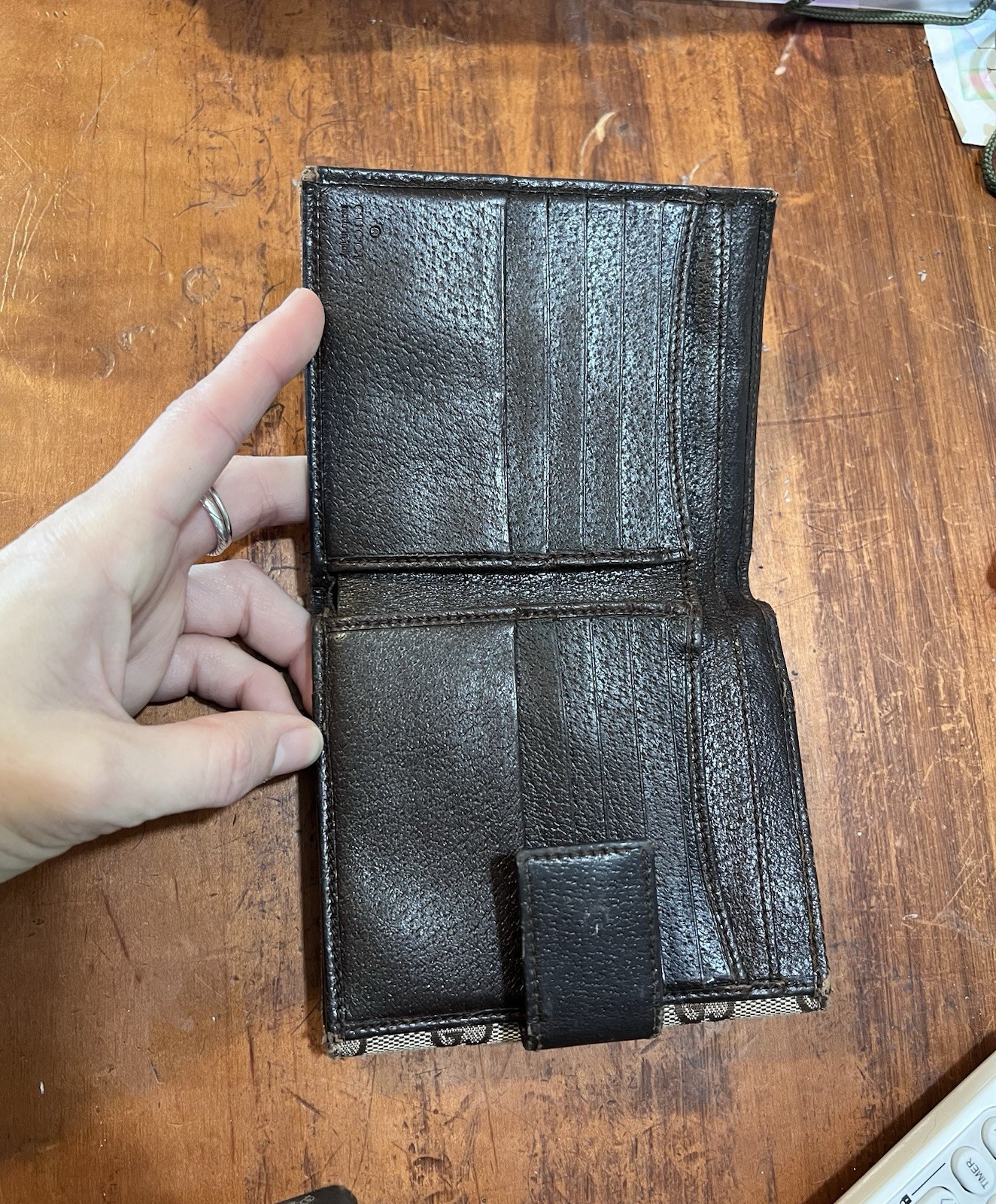 Gucci Monogram Eclipse Wallet Compact Canvas Leat… - image 5