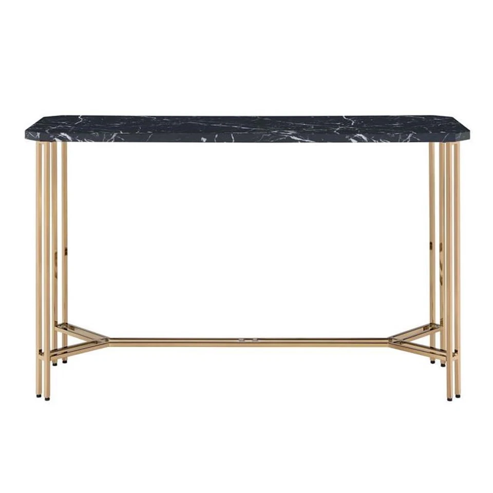 Steve Silver Daxton Black Faux Marble Sofa Table - Image 3 of 4
