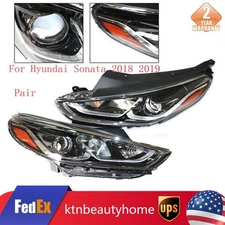 For Hyundai Sonata 2018 2019 Pair Halogen Headlights Set Left & Right Side Lamps