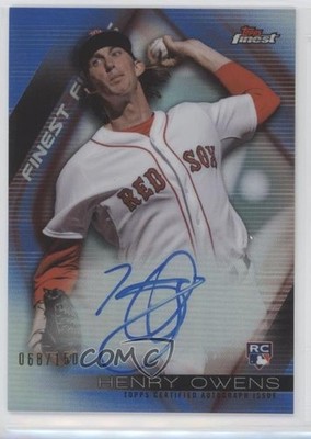 2016 Topps Finest Firsts Blue Refractor 68/150 Henry Owens Rookie Auto RC 6p0