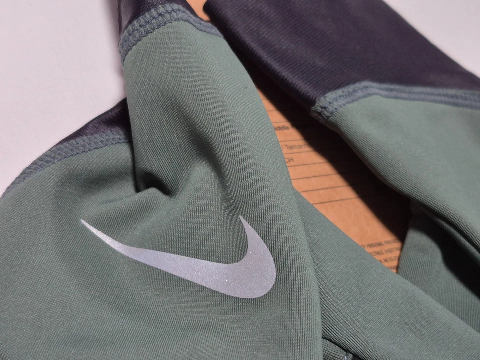 Nike Mujer Pacer Peso Medio Deportes Correr Calce Térmico Guantes Verde Negro Foto 4 de 4