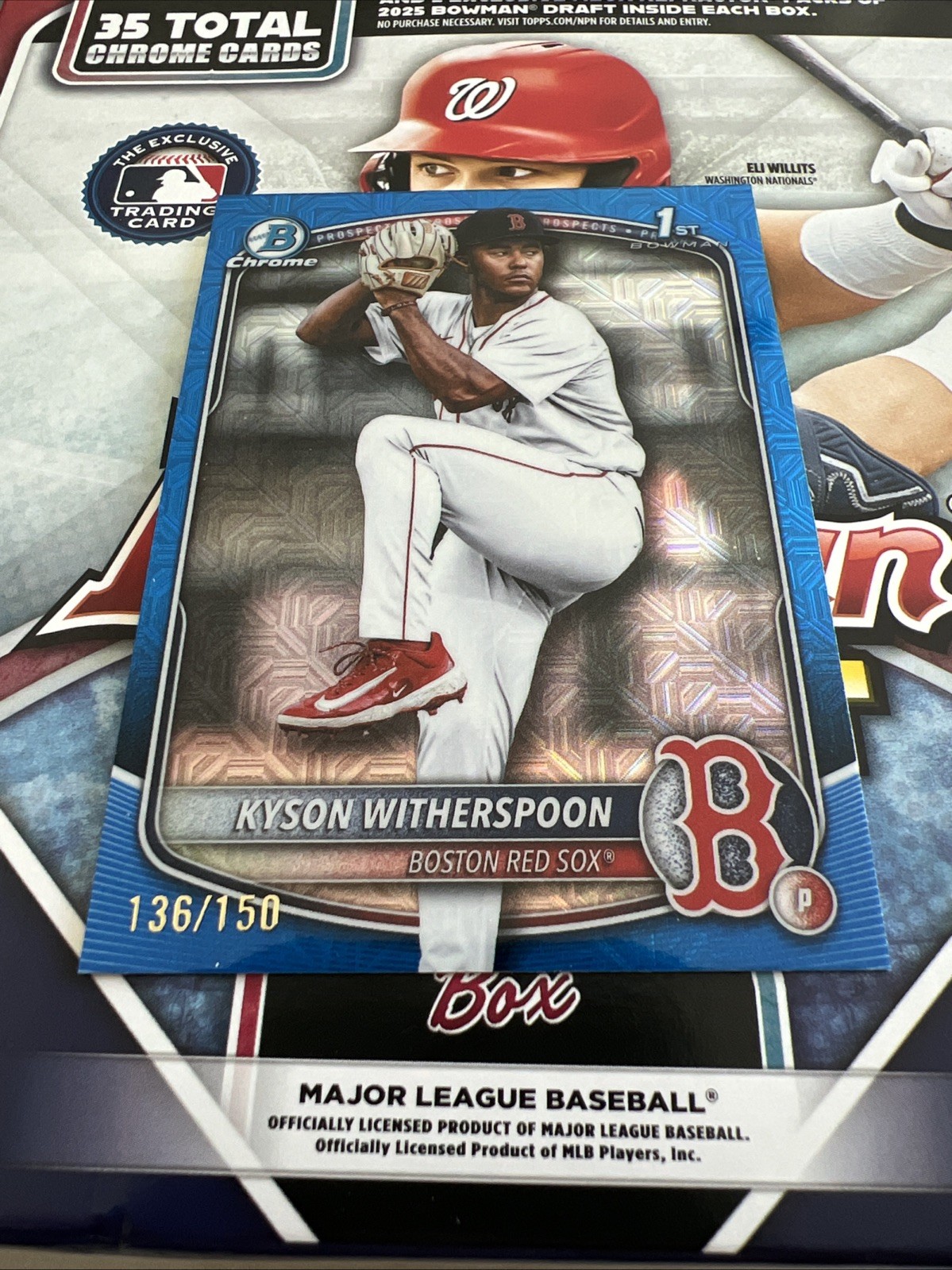 2025 Bowman Draft Kyson Witherspoon Blue Mojo /150 Red Sox 1st Round Pick!
