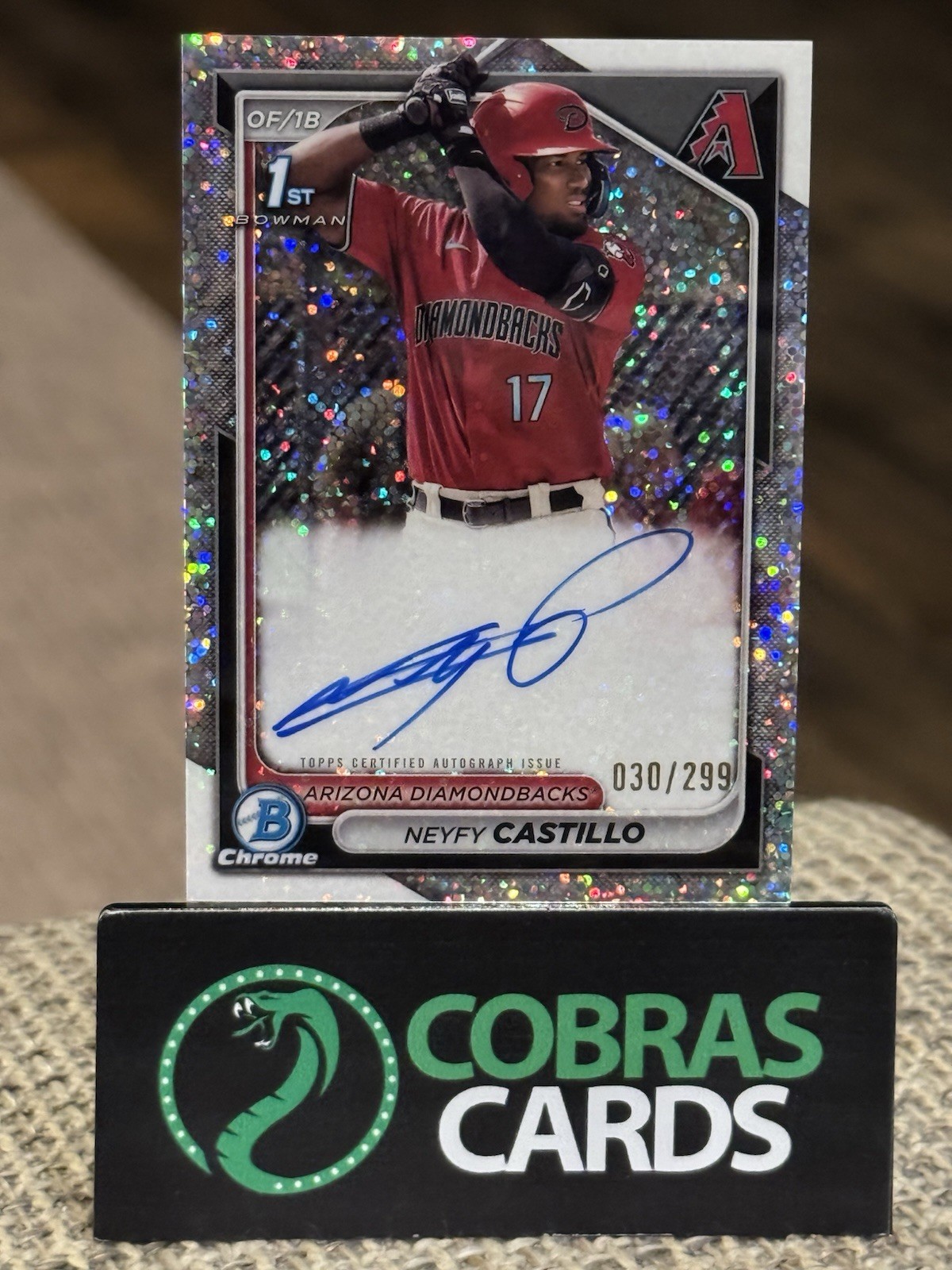 NEYFY CASTILLO 2024 BOWMAN CHROME 1ST SPECKLE REFRACTOR AUTO /299