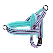  Soft Flannel Padded Dog Vest Harness, No Pull/Quick S:chest 18-22" Mixed-Blue