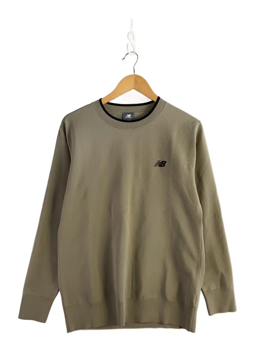 NEW BALANCE Knit Sweater (Thick) Size S Polyester Gray Solid Color AMT55602