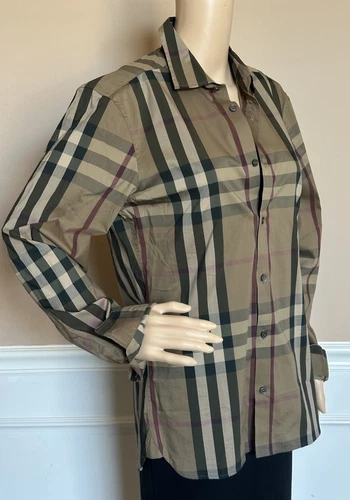 Camicia elegante donna Burberry IP check con bottoni piccola (si adatta grande)