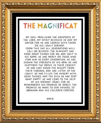 THE MAGNIFICAT KATHOLISCHES GEBET - GERAHMTES BILD ODER A4 DRUCK ANDERE AUFGELISTET 806-G