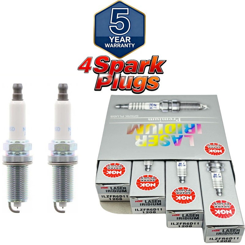 4PCS NGK ILZFR6D11 Laser Iridium Spark plugs 1208  Pre-Gapped 100k Miles