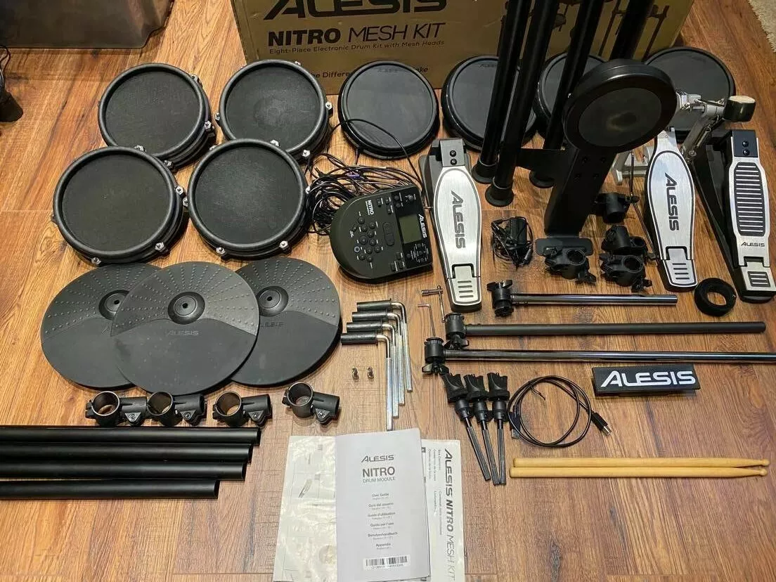 Alesis Nitro DM7X Mesh Electronic Drum Kit snare crash ride tom loom clamp  FREE