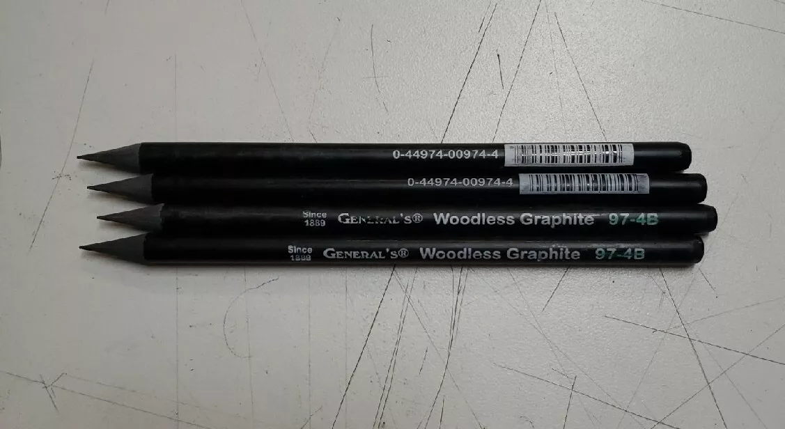 General's Woodless Graphite Pencil 97-4B, Lot of 4