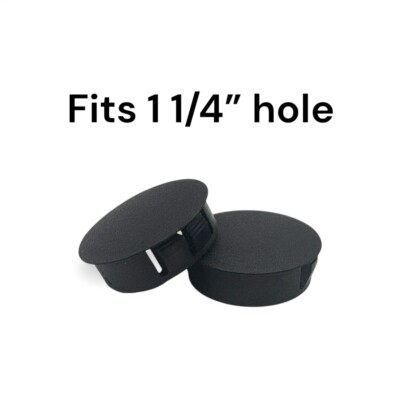 1 1/4'' Hole Nylon Locking Panel Plugs Black/White Dome Cover 1 3/8'' Top Width