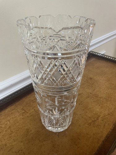 "Florero Waterford vintage de cristal tallado de 12"" grabado firmado en la parte inferior" - Imagen 2 de 8