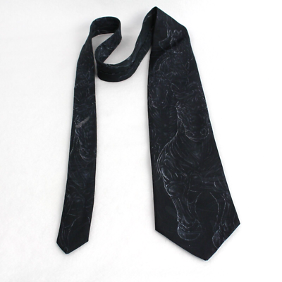 Ralph Marlin Men's Tie Black Wild Horses Vintage 1994 100 Ralph Marlin Men's Tie Black Wild Horses Vintage 1994 100