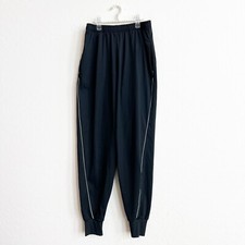 Good American Women's Electric Feel Jogger Sweatpants Black White Piping 2 M 