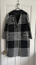 £2500 Auth Ermanno Scervino Wool And Alpaca Blend Mid Chevron Coat With Brooch