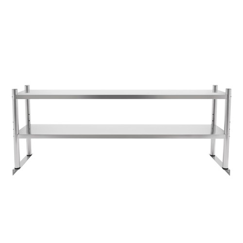 Estante de almacenamiento rectangular ajustable de 2 niveles, estantería de acero inoxidable de alta resistencia - Imagen 3 de 24