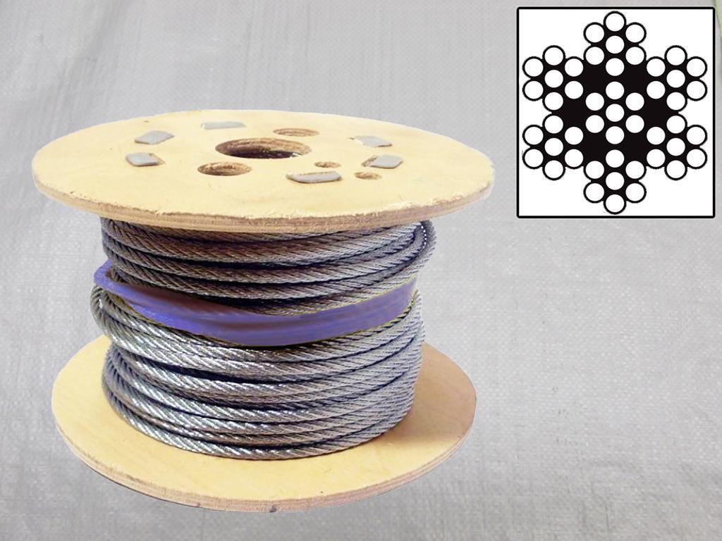 Galvanised Steel Wire Rope Cable 2MM 7x7 (100M Reel 7 x 7 Rigging Marine)