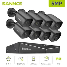 SANNCE 5in1 8CH DVR 5MP Video CCTV Security Camera System Outdoor Night Vision
