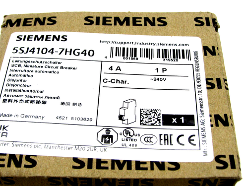 NEU MENGE 2 5SJ4104-7HG40 SCHUTZSCHALTER 5SJ41047HG40 - Bild 5 von 5