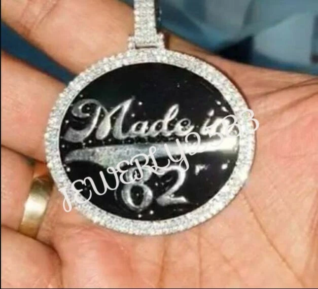 925 Silver 2.70Ct Men's Custom Enamel Filed Letter Pendant Free Stud - Image 4 of 4