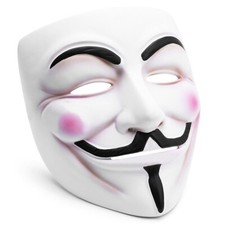 MASCHERA HACKER V PER VENDETTA ANONYMOUS INDIGNADOS COSTUME CARNEVALE COSPLAY