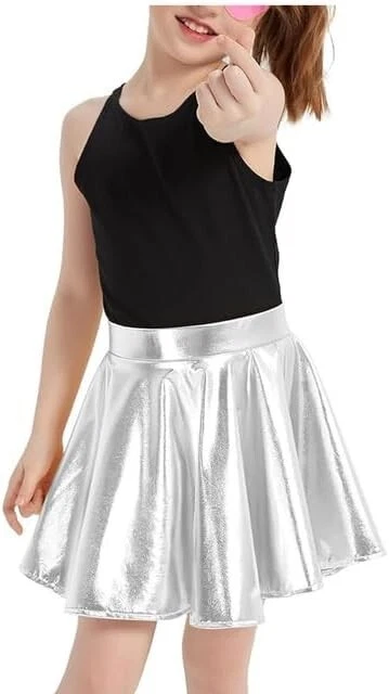 WOMENS & GIRLS METALLIC FOIL DANCE SKIRT BALLET, GYMNASTICS, TAP, JAZZ SKIRT - Image 3 of 4