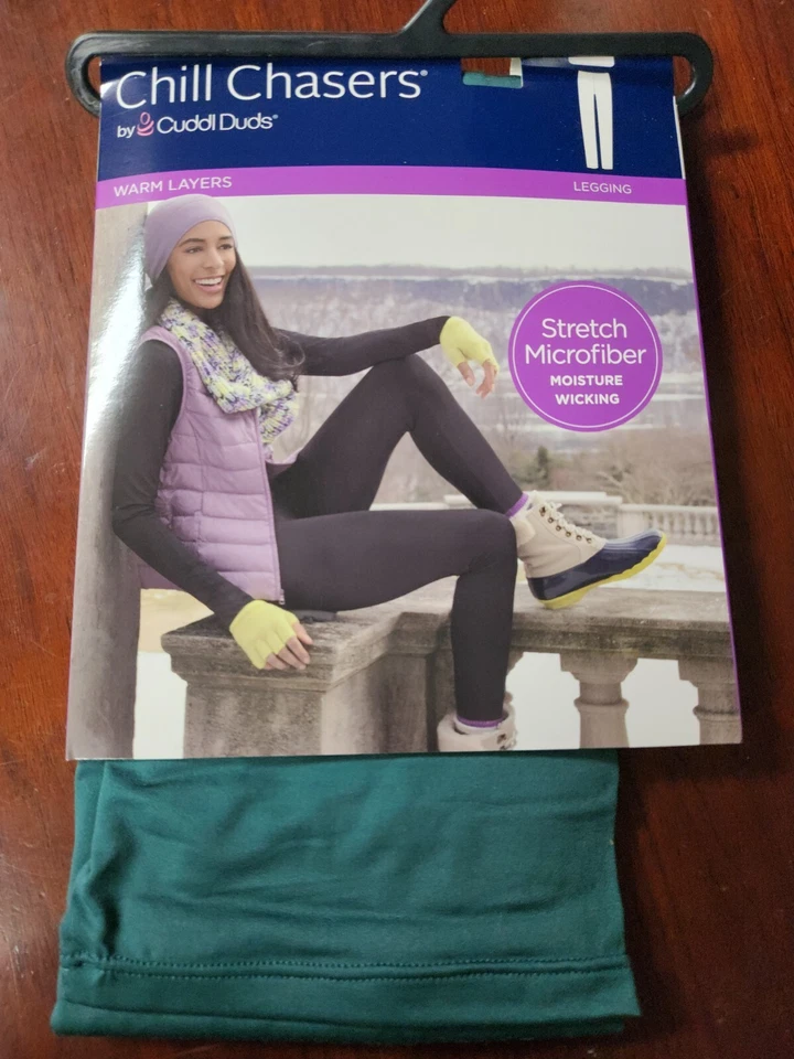 Leggings Cuddl Duds CD9685 para mujer Chill Chasers capas cálidas elásticas de microfibra Foto 2 de 3