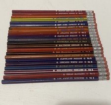 Vintage 1970’s MLB Baseball Striped No2 Pencil Lot 22 Teams East & West Division