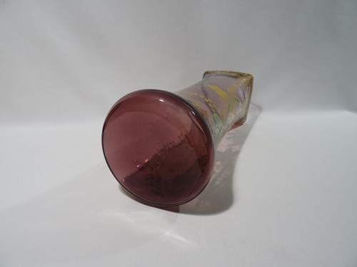 ANCIEN VASE EN VERRE SOUFFLE EMAILLE FLEUR ET MUGUET LEGRAS GLASVASE VASE GLASS - Picture 6 of 11