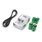 1000mAh 3.0V Lithium Rechargeable Battery / Charger For CR123A 17335 17345 NEW