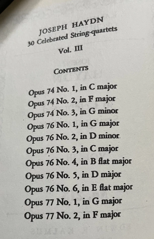 Haydn string quartets Op. 74, 76. 77 miniature study score - Image 2 of 4