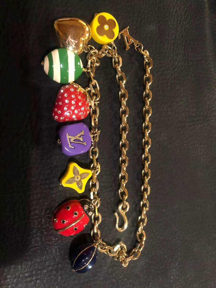 Louis Vuitton Gold Chain LV logo and Charm Bracelet