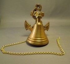 Vintage Nautical Maritime Navy Anchor Ship Bell with Chain - Wall Anchor