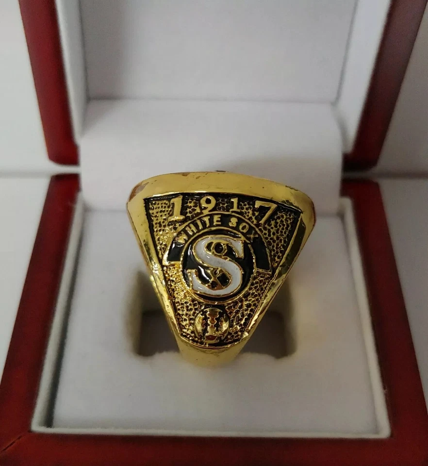 Joe Jackson - Anillo Serie Mundial Medias Blancas Chicago 1917 con caja de exhibición de madera Foto 3 de 4