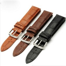 Homme Femme Artificiel Cuir Bracelets de Montres Noir 12mm 20mm pour Apple