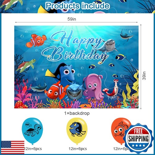 Finding Nemo Birthday Decorations,Finding Dory Backdrops for Party Decoration - Picture 2 of 5