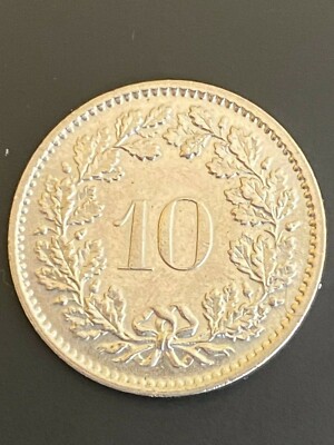 1970 Switzerland Confoederatio Helvetica 10 Rappen Coin | eBay