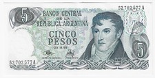 ARGENTINA NOTE 1971-1973 5 PESOS  P 288 EF+
