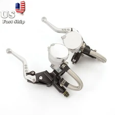 CNC 22mm Handlebar Brake Master Cylinder Reservoir Hydraulic Clutch Lever Silver